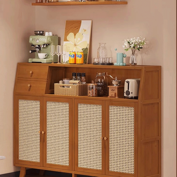 Sideboard Against the Wall Integrated Storage Cabinet Antique Style Kitchen Cabinet Living Room Storage Side Cabinet Solid Wood Tea Cabinet