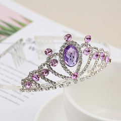 Water Drill Children's Crown Alloy Pink Girl Birthday Headband Crown Dance Performance Crown Crown Manufacturer Wholesale