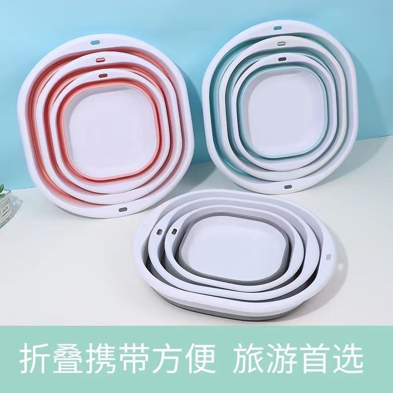 Lavabo plegable para estudiantes de dormitorio lavabo portátil de plástico de viaje lavabo de compresión lavabo de agua plegable para uso doméstico