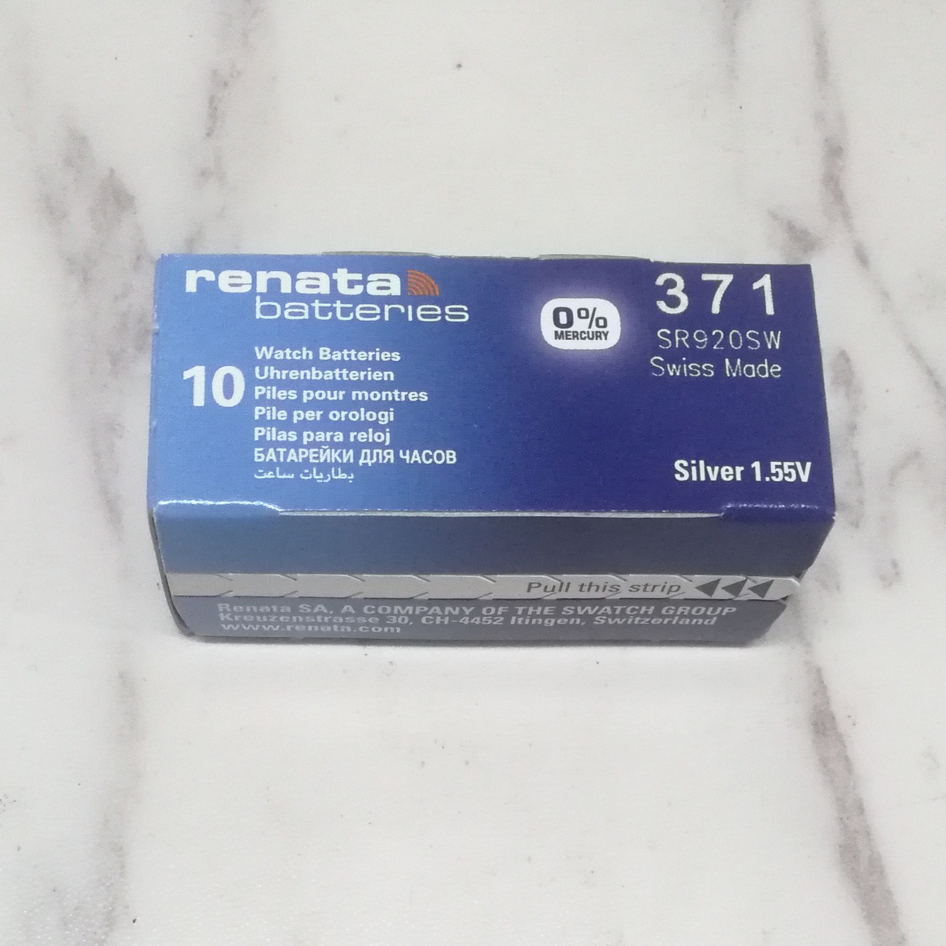 瑞士renata/雷纳塔 371纽扣电子SR920SW手表电池单粒装