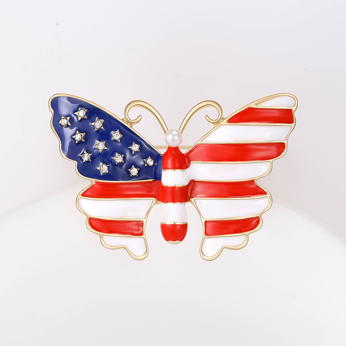 Simple Style IG Style Pin American Flag Butterfly Alloy Women's Brooches display picture 5