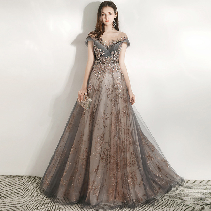 Women's Elegant Evening Gown Birthday Sequin Simple Stylish Perfect For Hostess Annual Meetings New Style Wedding Party Wear_ecoleips.com