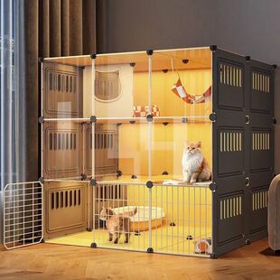猫别墅超大自由空间家用室内猫舍猫咪笼子双层猫柜猫房宠物猫窝屋-阿里巴巴