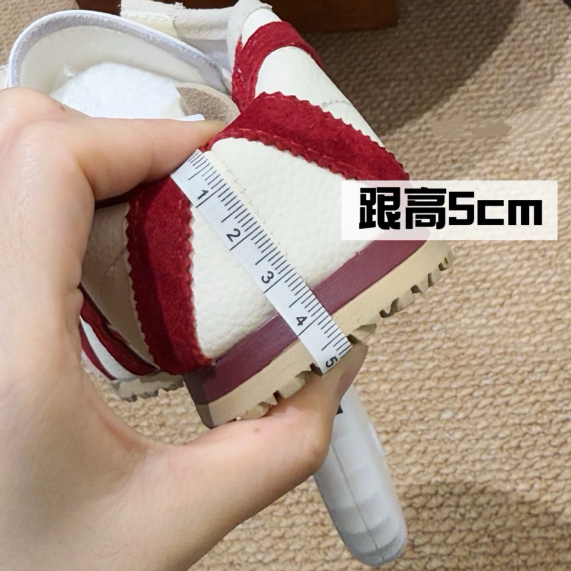 牛皮版!真皮复古德训鞋女隐形增高5cm休闲百搭运动阿甘2025秋新款|undefined