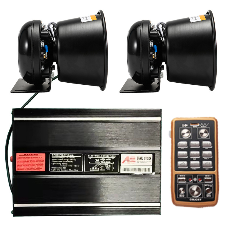 Wireless siren speaker 400W megaphone high-pitched alarm speaker AS7200N-2+ round mouth speaker
