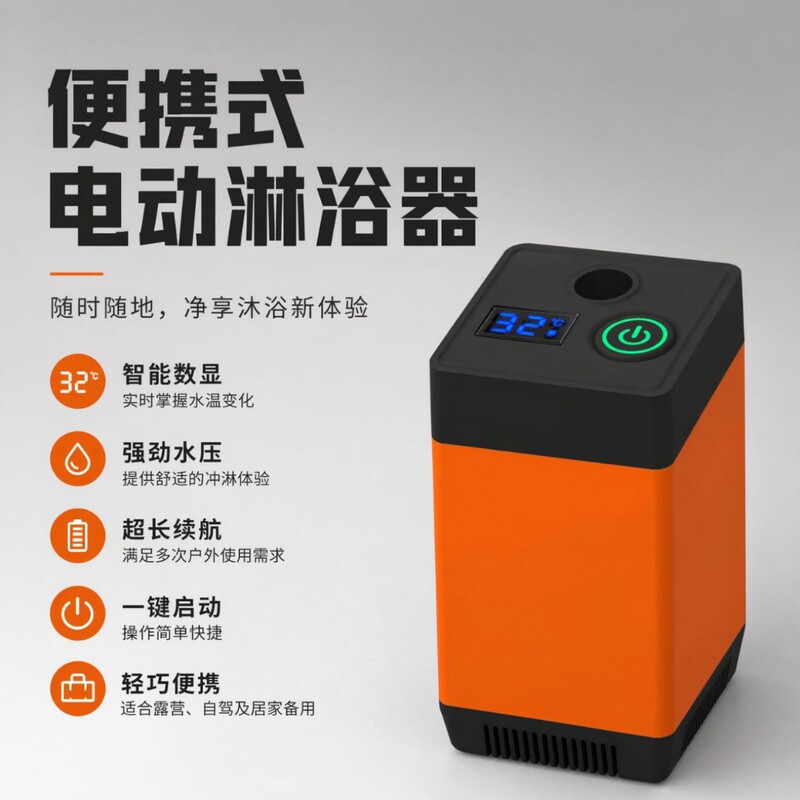 Outdoor Bathing Electric Shower Rechargeable Portable Wireless Self-Priming Dormitory Simple Mobile Booster Shower Outdoor Bathing Electric Shower Rechargeable Portable Wireless Self-Priming Dormitory Simple Mobile Booster Shower