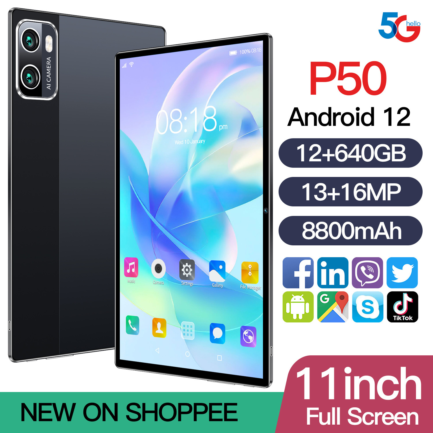 Cross-Border Tablet Pc 10inch New Android Smart Learning Office 4g Call Gps Bluetooth Wifi Wholesale