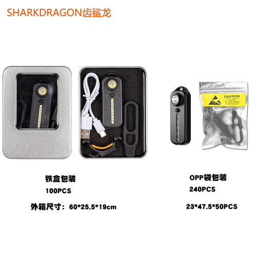 Cross-border new bicycle taillight Type-C rechargeable outdoor portable pen clip patrol safety warning light