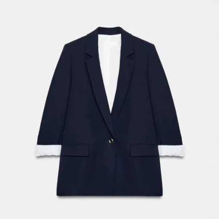 TAOP&ZA Spring/Summer New Women's Fashion Casual Lapel Collar Blazer with Shoulder Pads 2215518