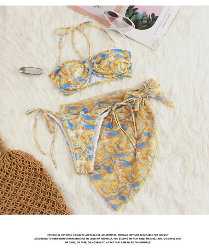 Source factory ins new ethnic style sexy three-piece swimsuit bikini bikini vacation beach bikini