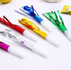 Creative One-Time Children's Birthday Party Cheer Prop Dragon Mouth Whistle with Long Nose Blowing, Blowing Colorful Raindrops