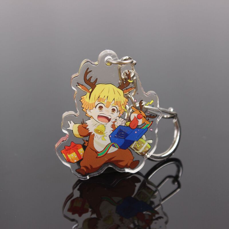 Ready-Made Acrylic Keychains with Personalized Logo Keychains, Demon Slayer Cartoon Couple Pendants and Merchandise