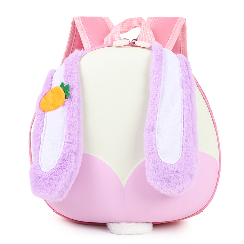 Jardín de infantes niños mochila de dibujos animados bonitas orejas grandes conejo bebé mochila portátil de cáscara de huevo mochila para niños