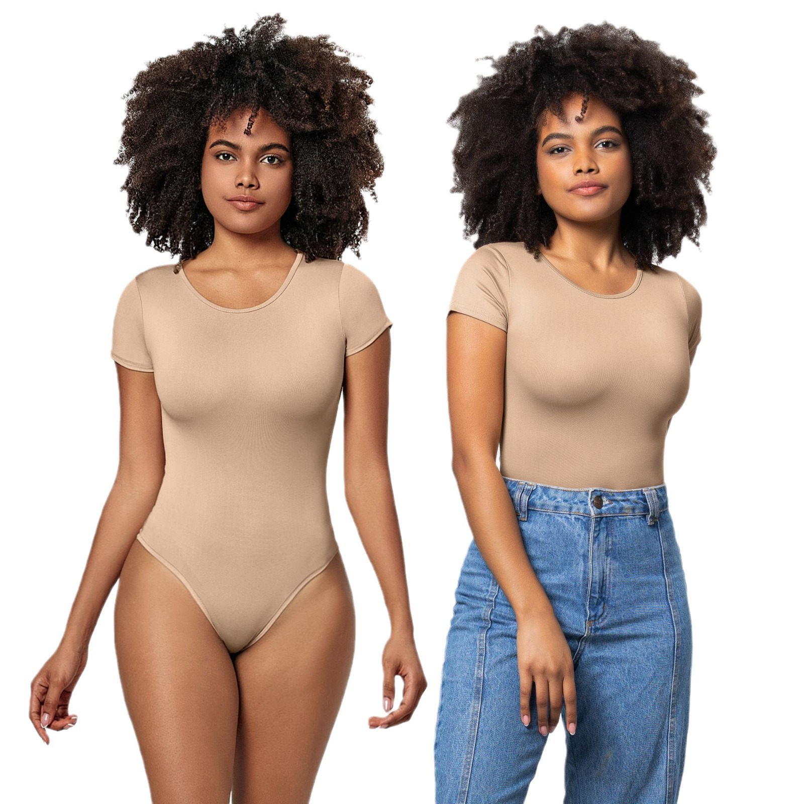 2023 Verano nuevo transfronterizo europeo y americano de comercio exterior de las mujeres de cuello redondo de manga corta Camiseta de una pieza