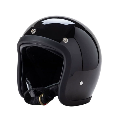 Lightweight Helmets, Unisex Retro — Motosiklet kaskı (dəbilqə) - glossy-black-s