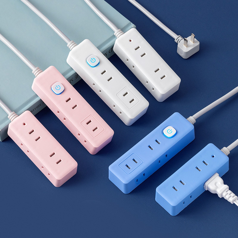 两脚插座2孔插头家用USB排插排二项插头接线板两扁插板二脚拖线板