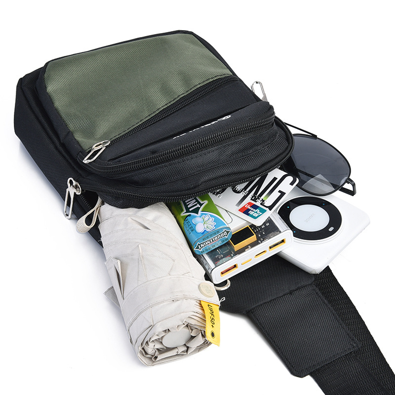 Nuevo tipo de bolso de hombro para hombres al aire libre, moda casual, bolso de hombro simple, bolso de pecho de moda multicapa al por mayor.