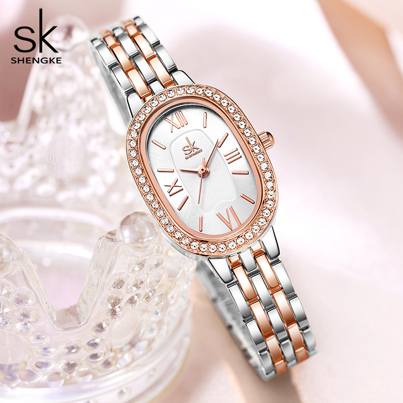 SK reloj de chicas impermeable con diamantes de moda alta sensación de reloj de cuarzo de vibración con el mismo reloj de damas de venta caliente