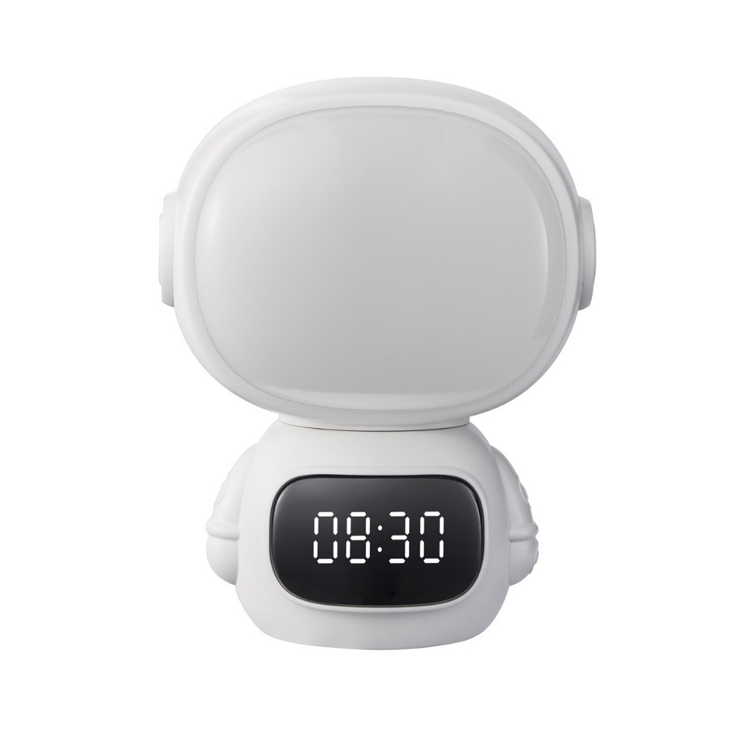 Luz nocturna de astronauta en línea de caracol, luz nocturna, luz de noche enchufable, luz de palmaditas para dormir, luz de reloj giratoria de atenuación infinita