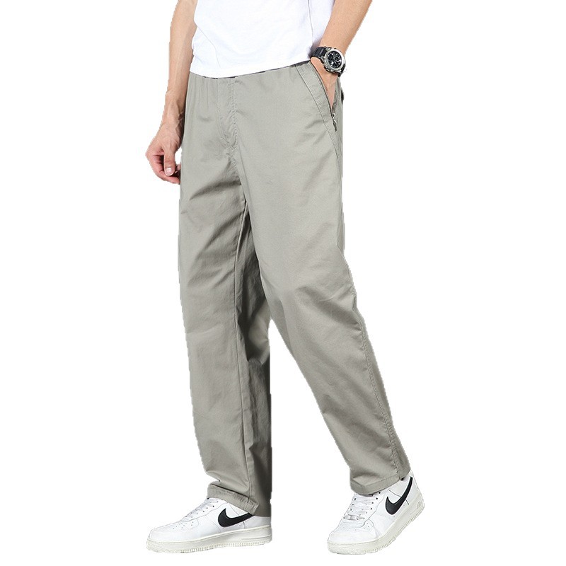 Pantalones de trabajo de algodón transfronterizo de hombre, pantalones largos casuales de piernas largas de primavera y verano delgados para hombres