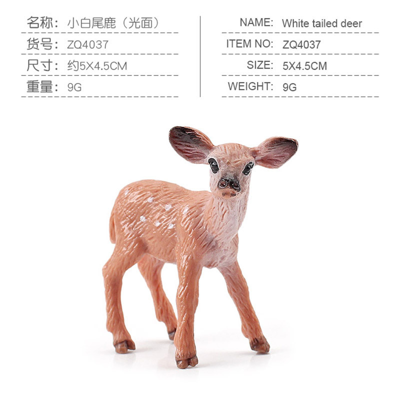 Transfronterizo de simulación de exportación mini macho alce Sika ciervo cola blanca ciervo bosque animal ciervo modelo decoración adornos