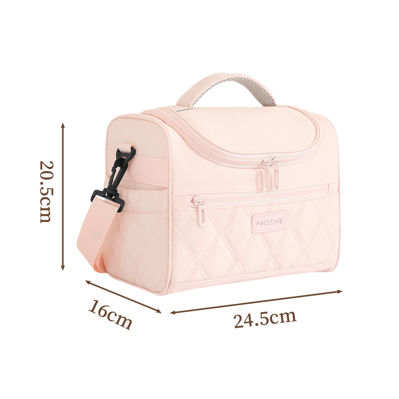 Nueva bolsa de almuerzo portátil de oficina bolsa de almuerzo de estudiantes bolsa de aislamiento térmico al aire libre bolsa de hielo de cubierta curva