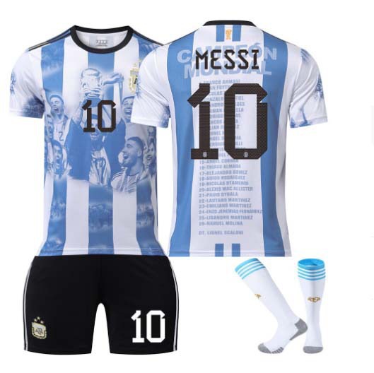 Verano Argentina fútbol uniforme niños traje de los hombres al aire libre correr deportes de secado rápido Massey Jersey mujeres adultas al por mayor