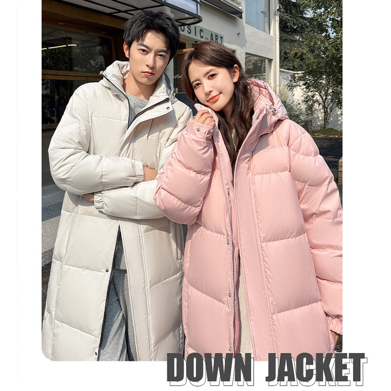 Invierno de alta gama engrosado chaqueta de pluma antifríaco chaqueta de pluma blanca ropa de trabajo chaqueta de pluma para hombres personalizada