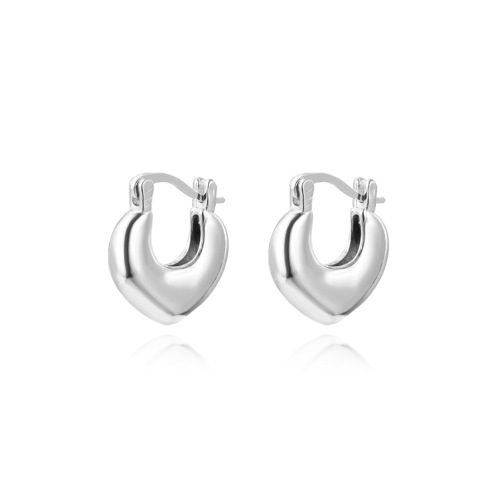 1 Paire Style Simple Style Classique Star Forme De Cœur Le Cuivre Plaqué Or 18K Des Boucles D'Oreilles display picture 10