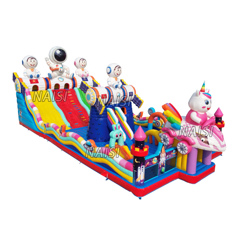 Niños al aire libre gran castillo traviesos inflables trampolín equipo de juego deslizante inflables castillo inflables