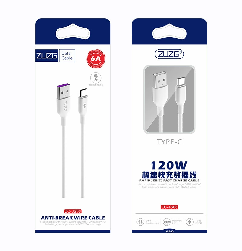 Зарядный кабель (ZUZG) JS01 — универсальный Lightning, Type-C, Micro, 1–2 м, быстрая зарядка 5A