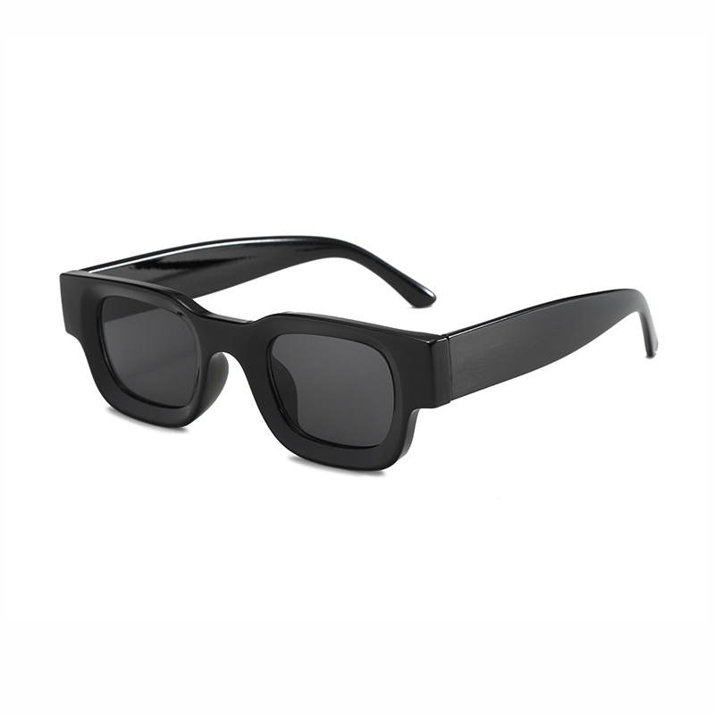 Nuevas gafas de moda de montura cuadrada pequeña retro transfronterizas, personalidad de hip-hop europea y americana, gafas de sol de protección solar de tiro callejero Sunglasses