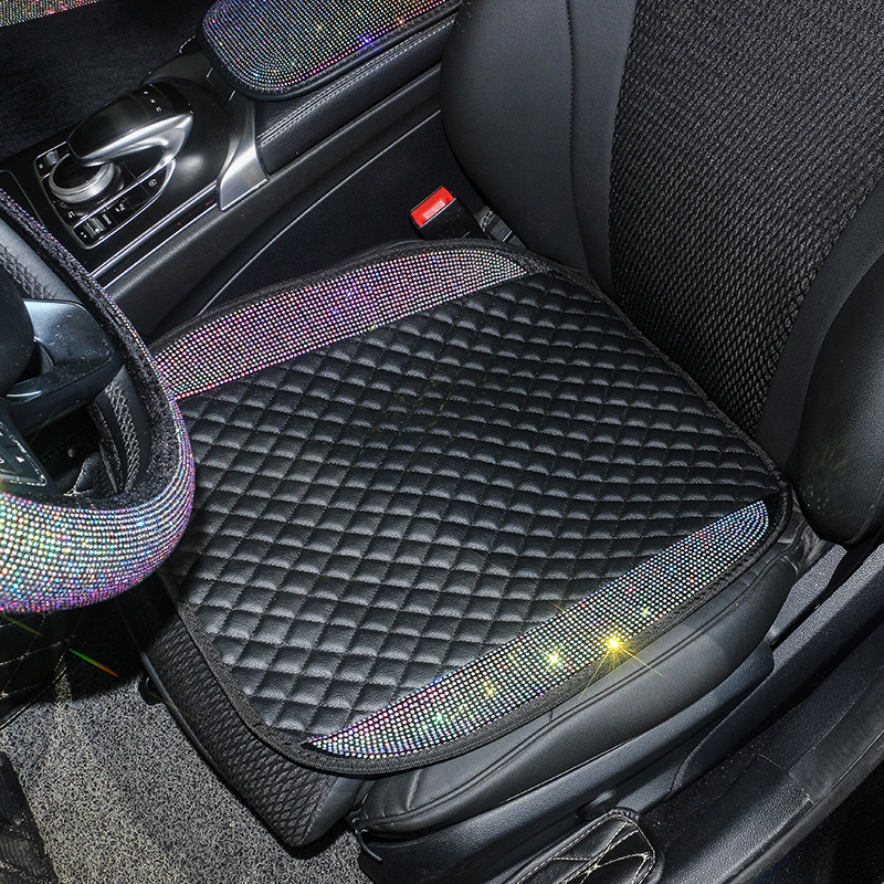 跨境汽车镶钻坐垫汽车坐垫时尚单垫女神冬季短毛绒座垫女冬季保暖