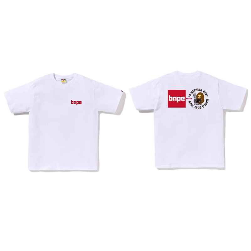 日系潮牌bape半袖寝猿迷彩猿人頭プリント夏tシャツカップルカジュアルスポーツ半袖ショートT|undefined