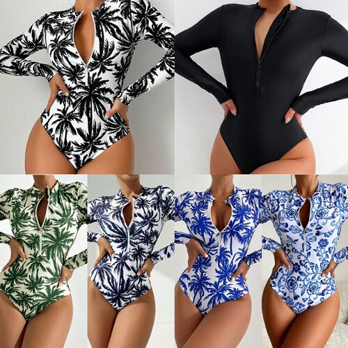 New high-end women's Amazon printed diving suit beach sexy swimsuit bikini European and American foreign trade one-piece swimsuit