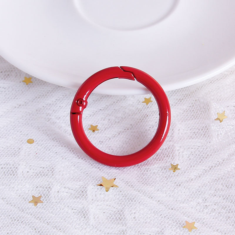 DIY ジュエリーアクセサリー 25 ミリメートル金属塗装カラースプリングバックル 34 ミリメートルスナップリングオープンリングラウンドキーホルダー|undefined