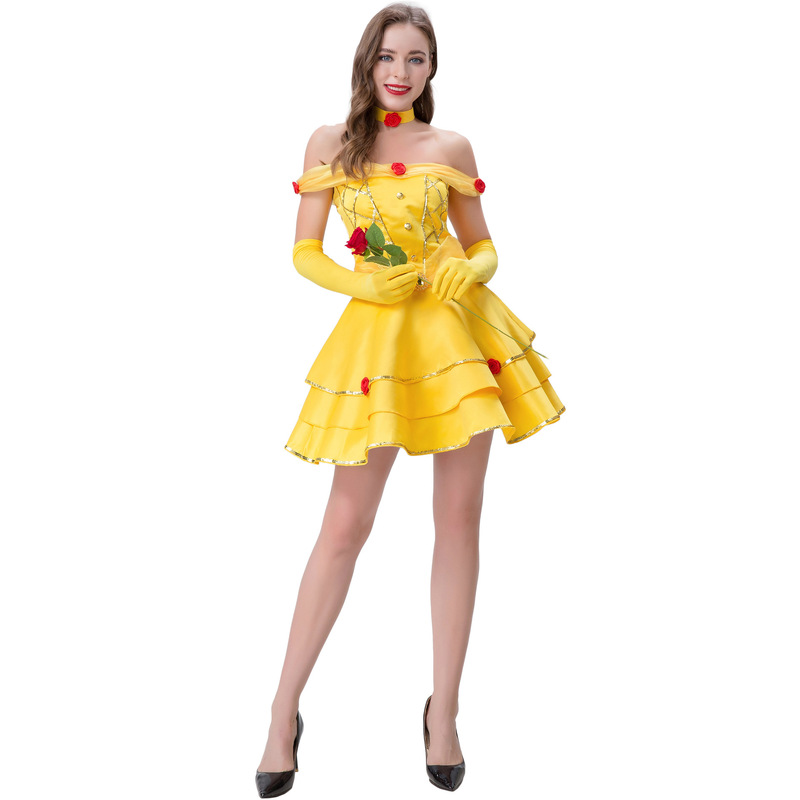 M-XL Sexy Snow White Fairy Princess Belle Dress Drama Costume Halloween Costume M-XL Sexy Snow White Fairy Princess Belle Dress Drama Costume Halloween Costume