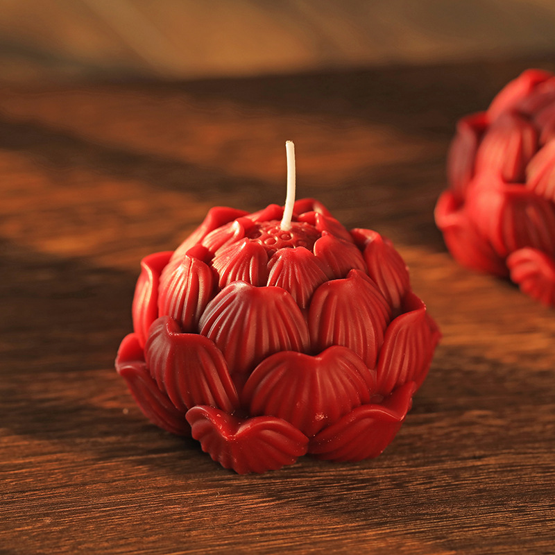 Vela aromática de cera de soja retro francesa color borgoña, vela romántica para bodas, decoración para el hogar, portavelas, venta al por mayor por pieza