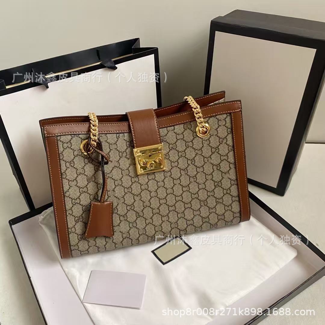 跨境外贸双G系列老花Padlock挂锁式锁扣链条手提包单肩包斜挎女包