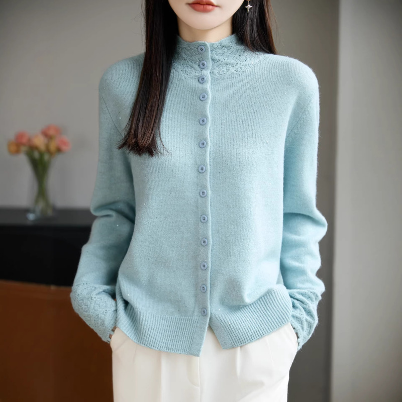 Sequined Hollow-Out Knit Cardigan with a Shiny Texture and Translucent Feel, Perfect for Music Festivals and Vacations, Direct Wholesale from the Manufacturer Sequined Hollow-Out Knit Cardigan with a Shiny Texture and Translucent Feel, Perfect for Music Festivals and Vacations, Direct Wholesale from the Manufacturer