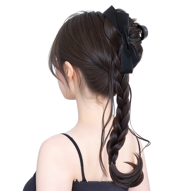 Peruca trenzada, cola de caballo, cinta, arco, clip de agarre, filamento, torsión, pelucina, temperamento, pelucina, artefacto, pelucina