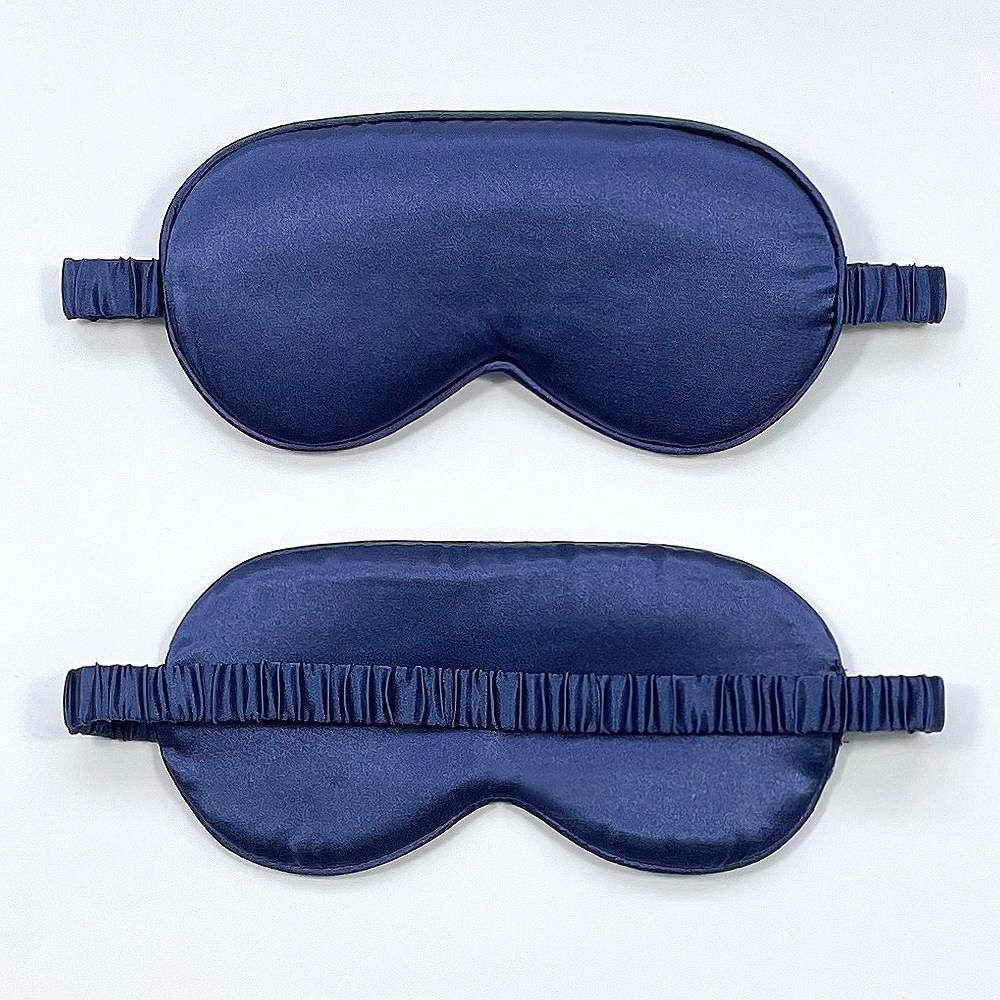 Spot máscara de ojos sombreada de seda de imitación de doble cara soporte logotipo de impresión de seda de morera máscara de ojos con incrustaciones de tedina de intestino grueso