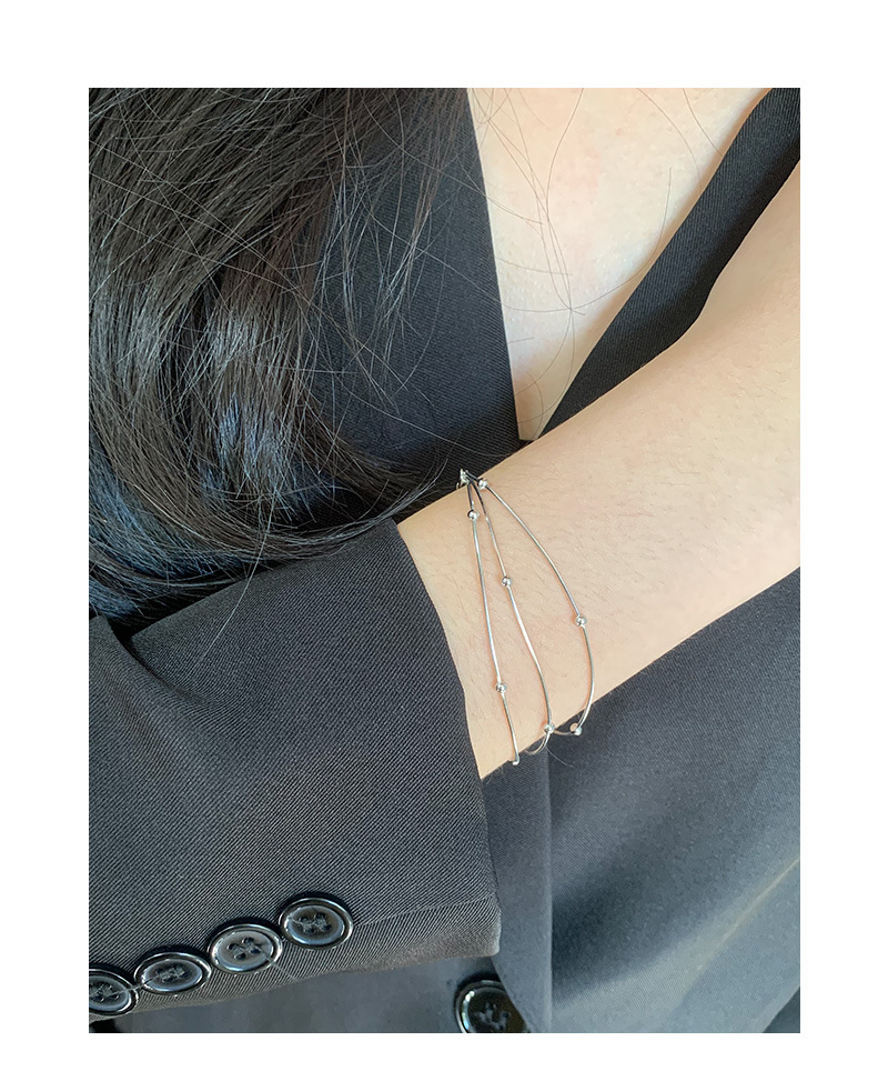 Geometric Pattern 925 Sterling Silver Bracelets IG Style Basic