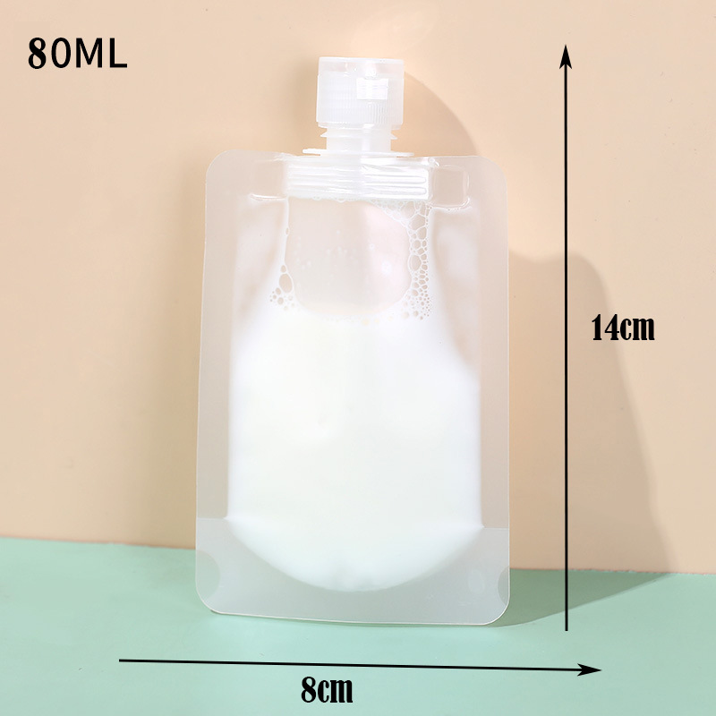 Kaizheng en stock 30ml loción esmerilada bolsa de viaje Portátil Bolsa de gel de ducha Flip bolsa de embalaje de la boquilla