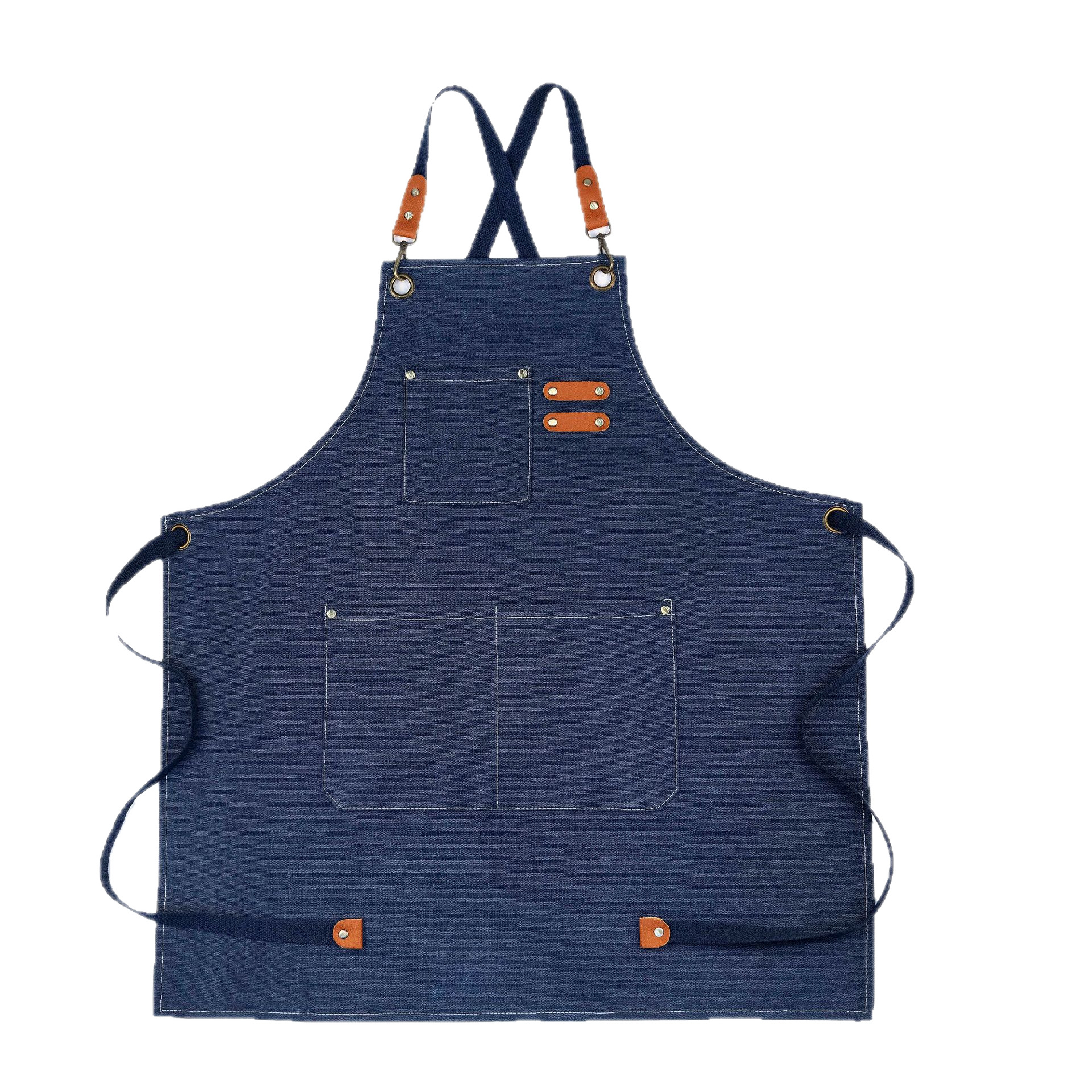 Algodón grueso delantal de lona de comercio exterior denim transfronterizo cocina doméstica tienda de té de leche delantal de ropa de trabajo al por mayor