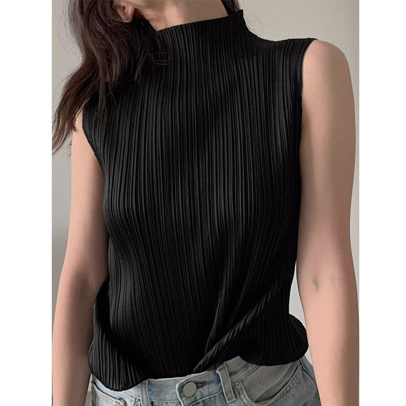 Fashionable elegant black colored summer breathable tank top…