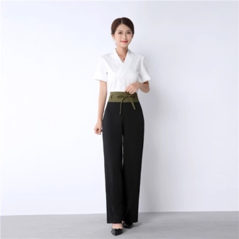 Foot Bath and Foot Massage Health Technician Uniform Beautician Work Uniform Set for Women 8888 Slim-Fit Flight Attendant Uniform Short-Sleeve