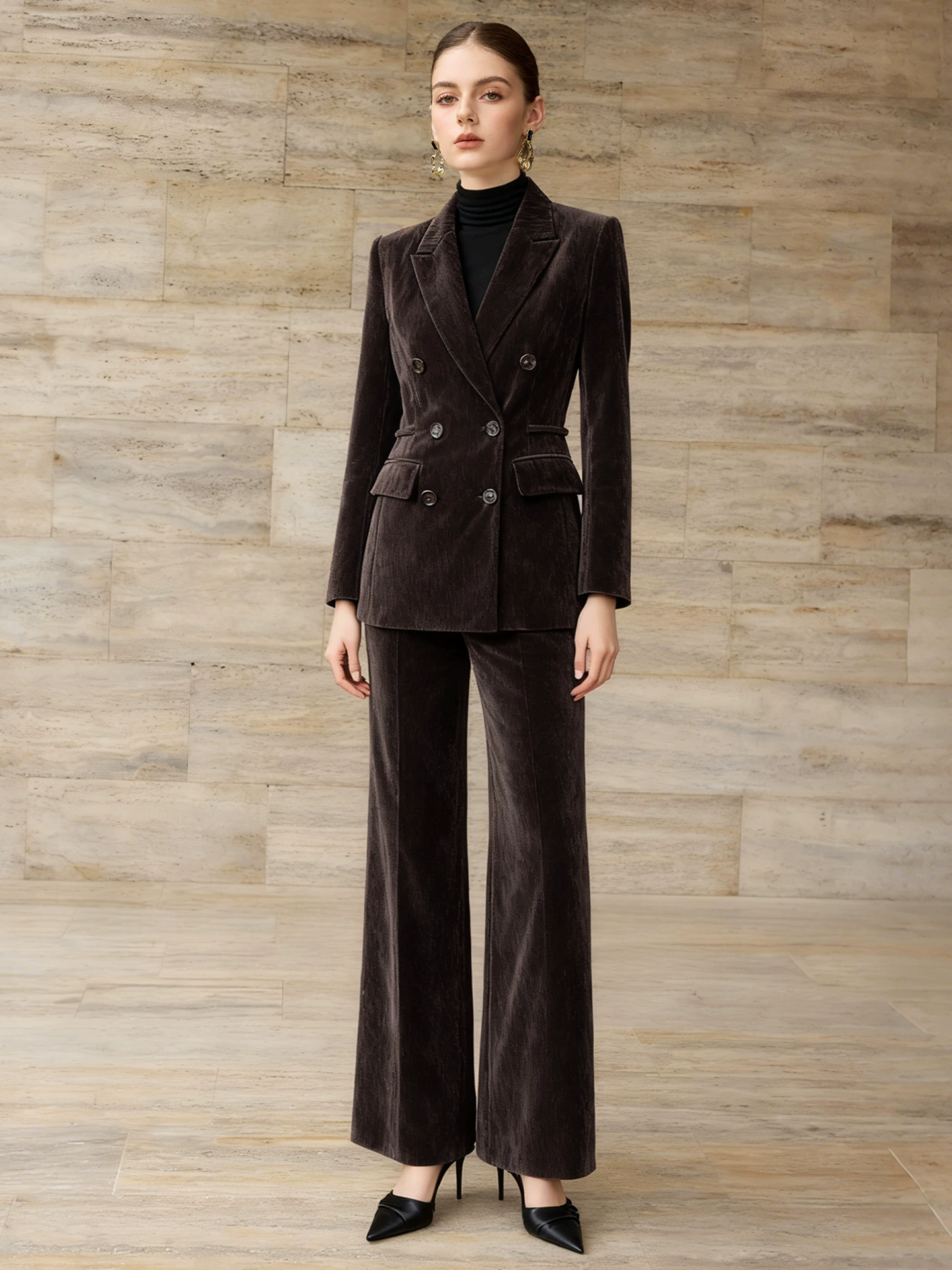 Classic suit, corduroy set, high-quality style