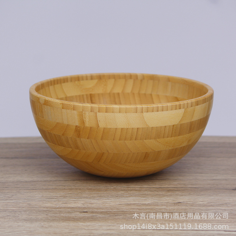 Tazón de Bambú Espeso para Ensalada y Preparación de Cocina Estilo Japonés
