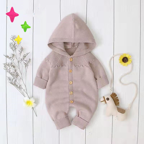 Baby knitted jumpsuit spring and autumn newborn clothing male and female baby sweater cute warm crawling clothes